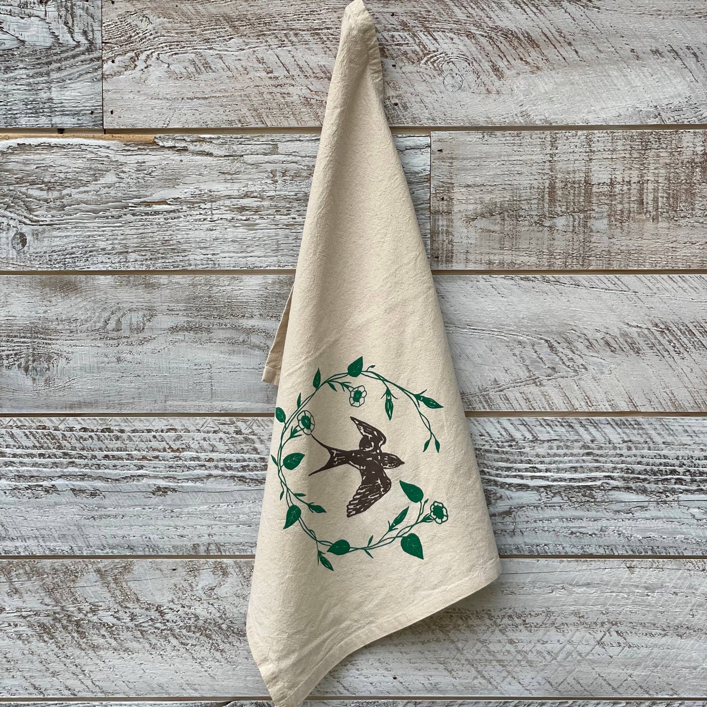 Barn Swallow Morning Glory Tea Towel