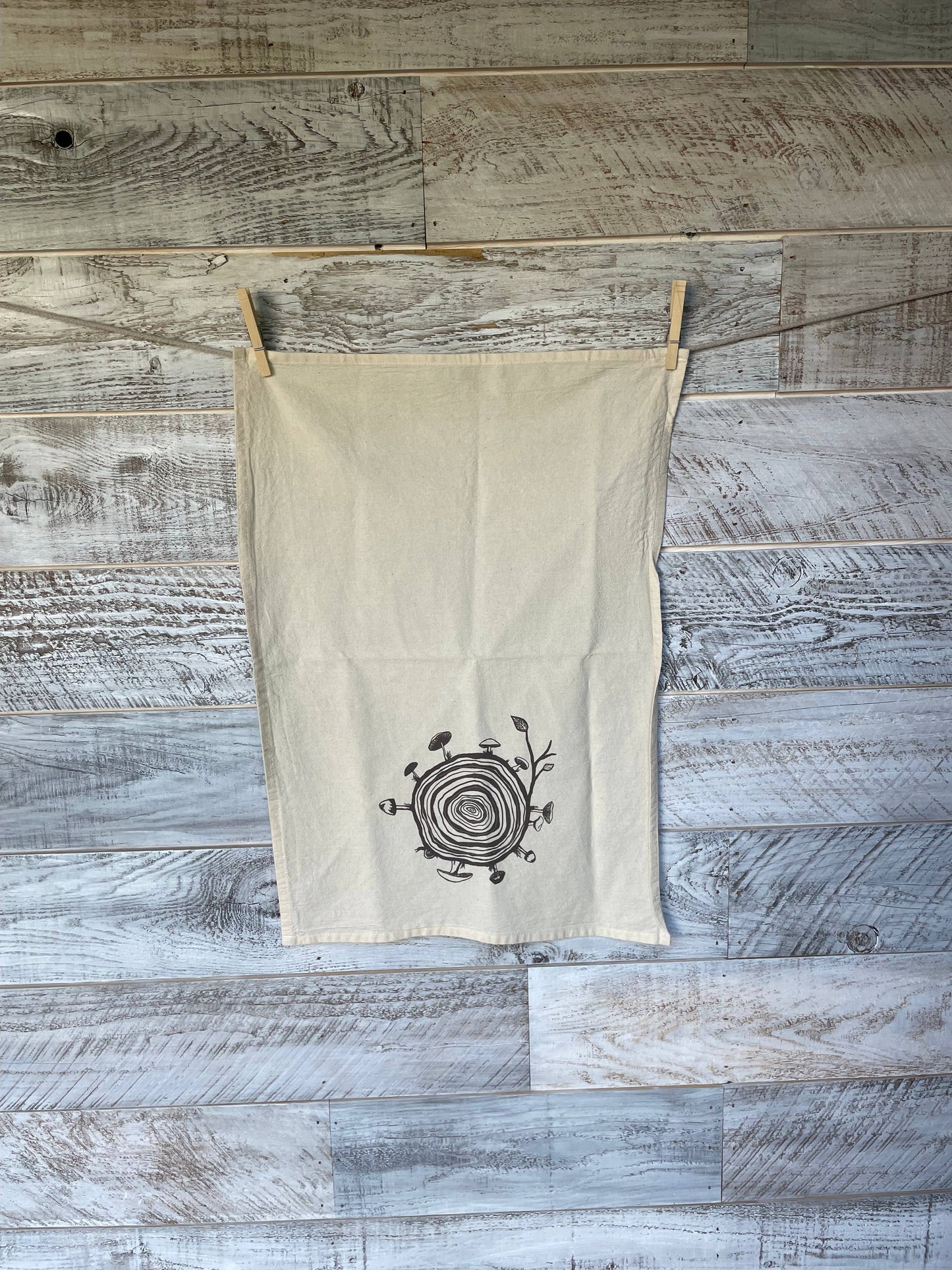 Mushroom Wood Stump Tea Towel