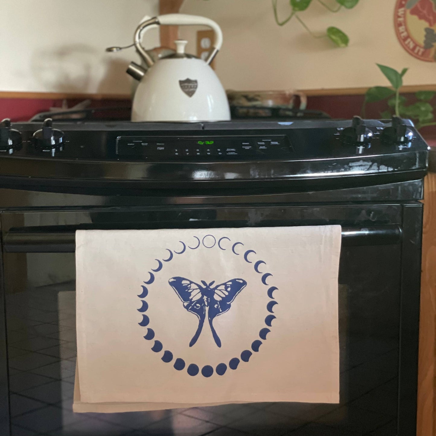 Luna Moth Moon Phase Tea Towel