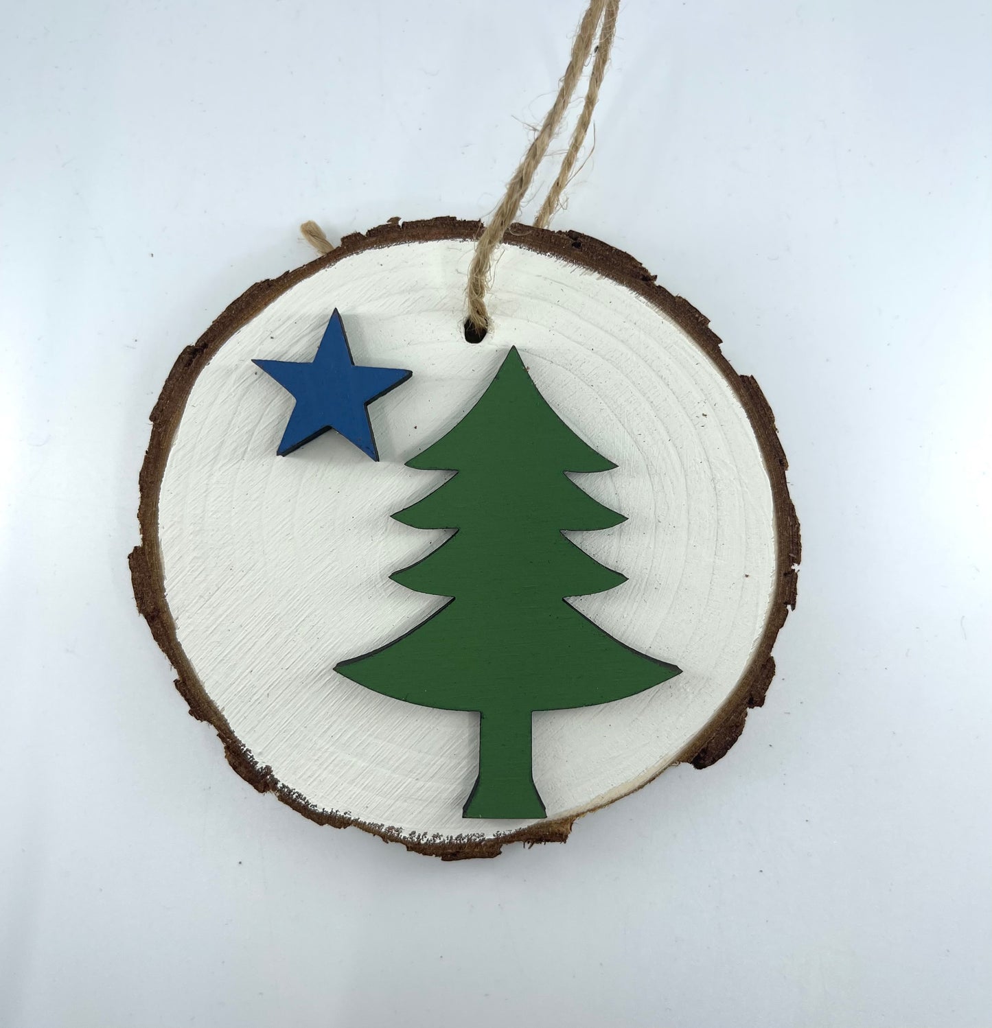 Wood Ornament / Maine Flag