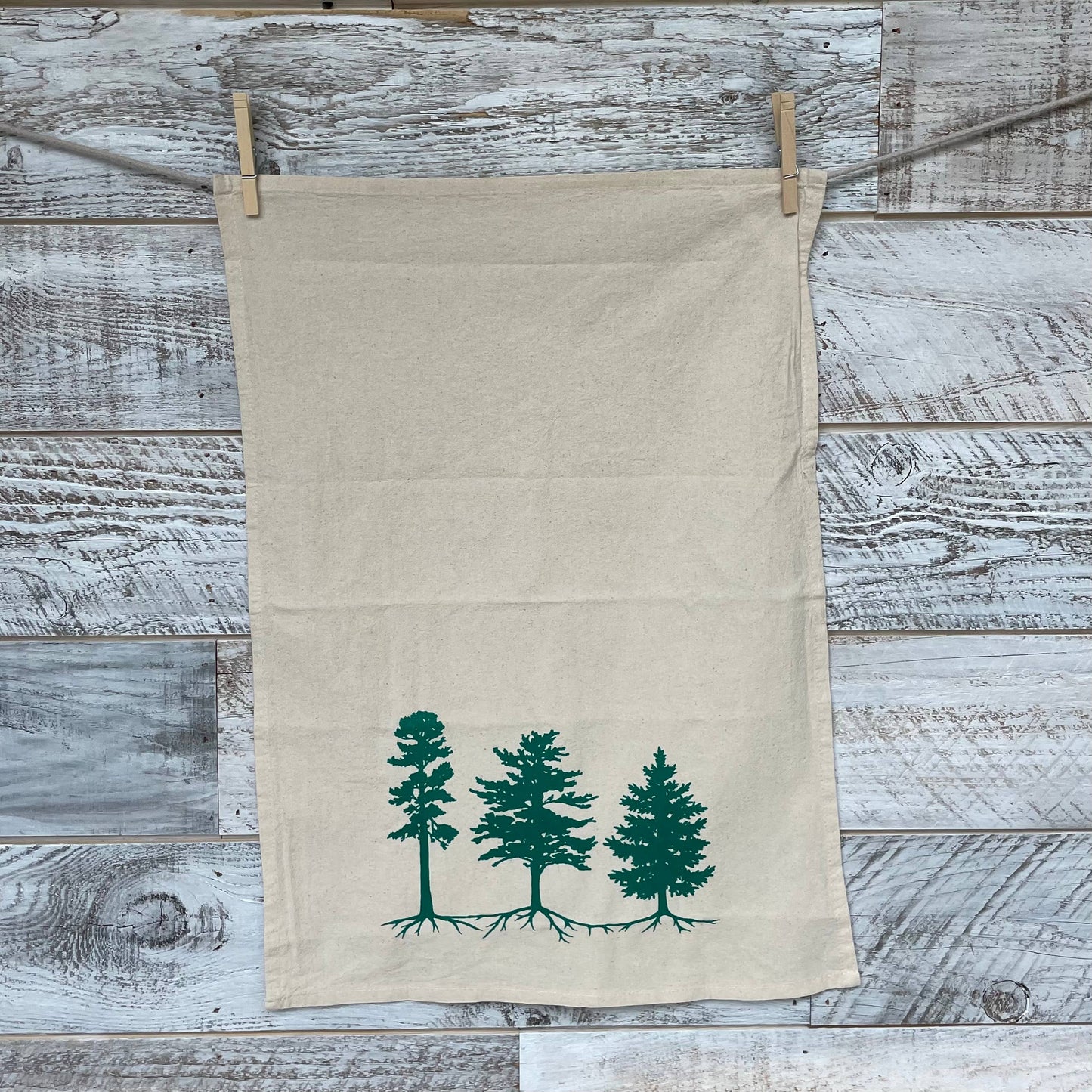 Rooted Three Trees Tea Towel