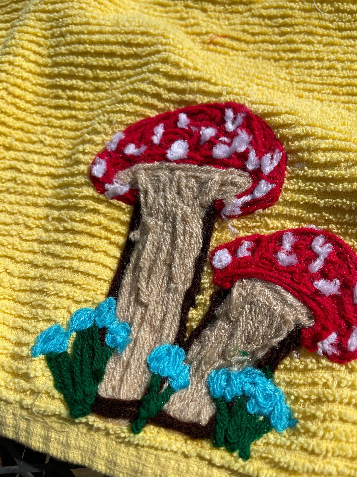 Mushroom kitchen towel, hippie tea towel, boho dish towel