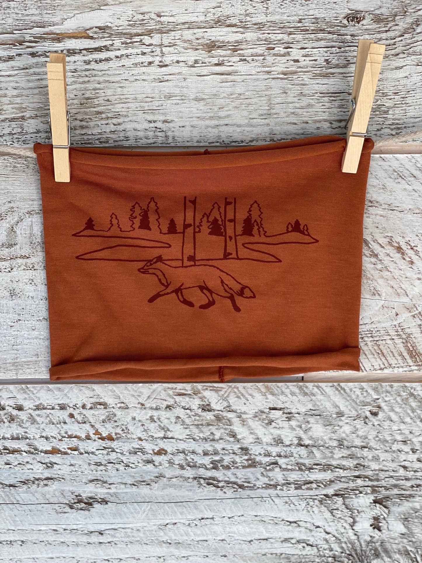 Fox and Birches Headband - Rust