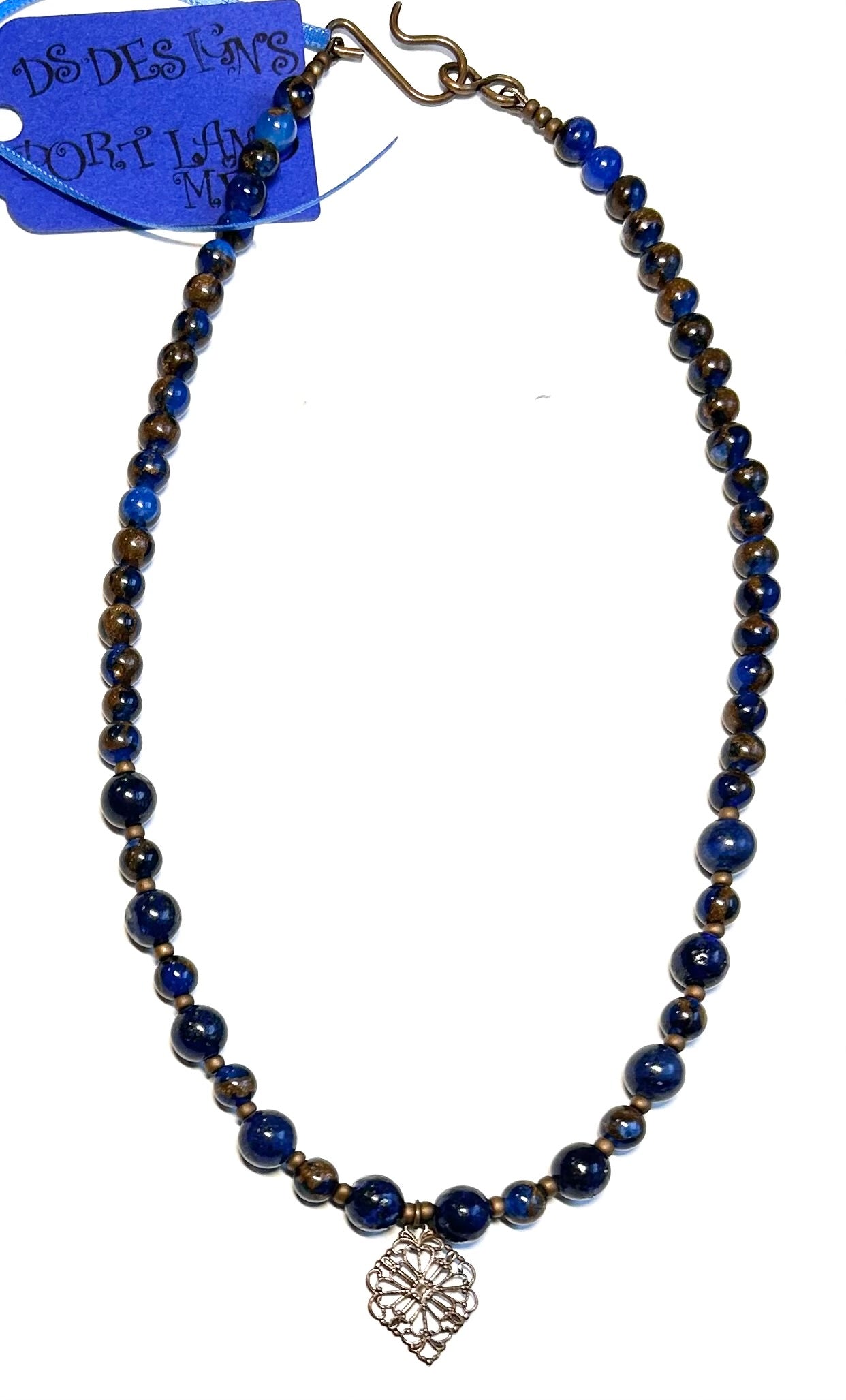 24265 Lapis/Golden blue q/Vintaj