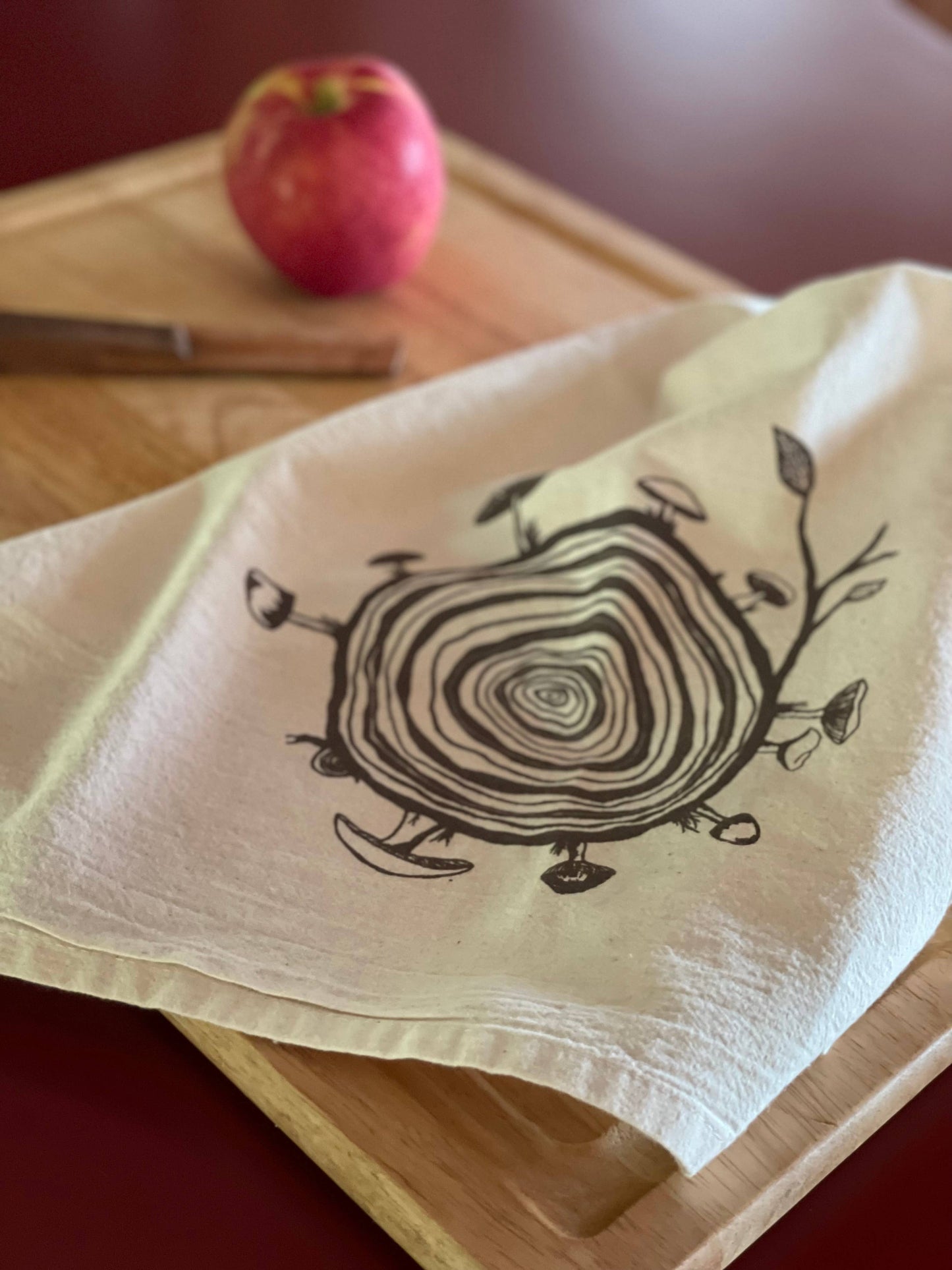 Mushroom Wood Stump Tea Towel
