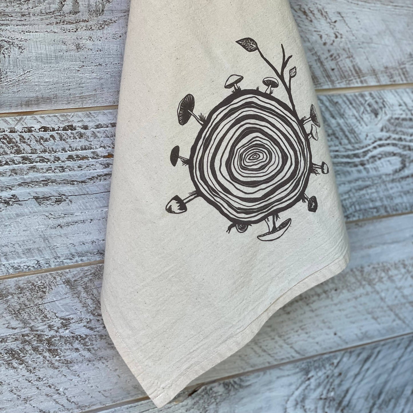Mushroom Wood Stump Tea Towel