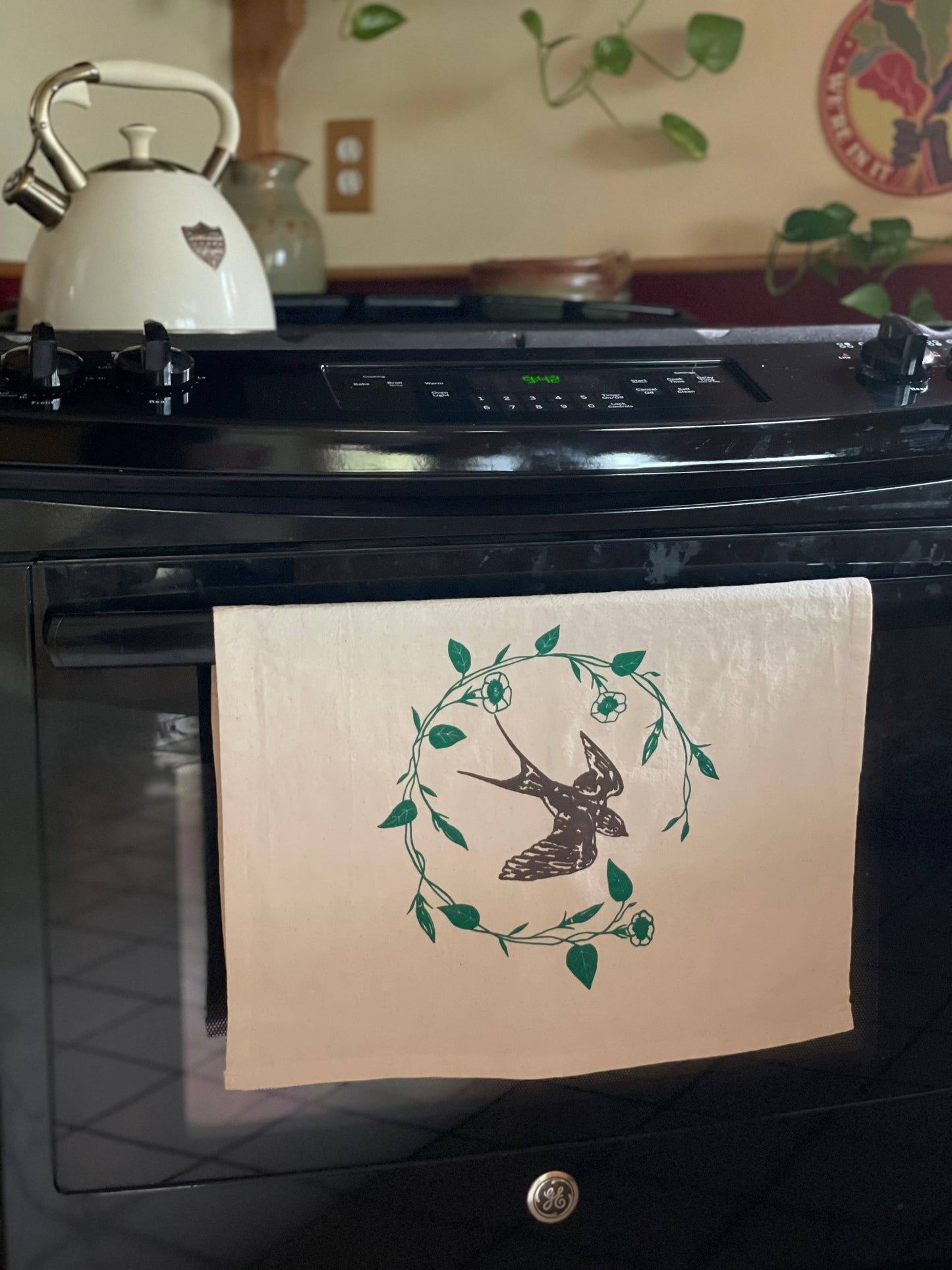 Barn Swallow Morning Glory Tea Towel