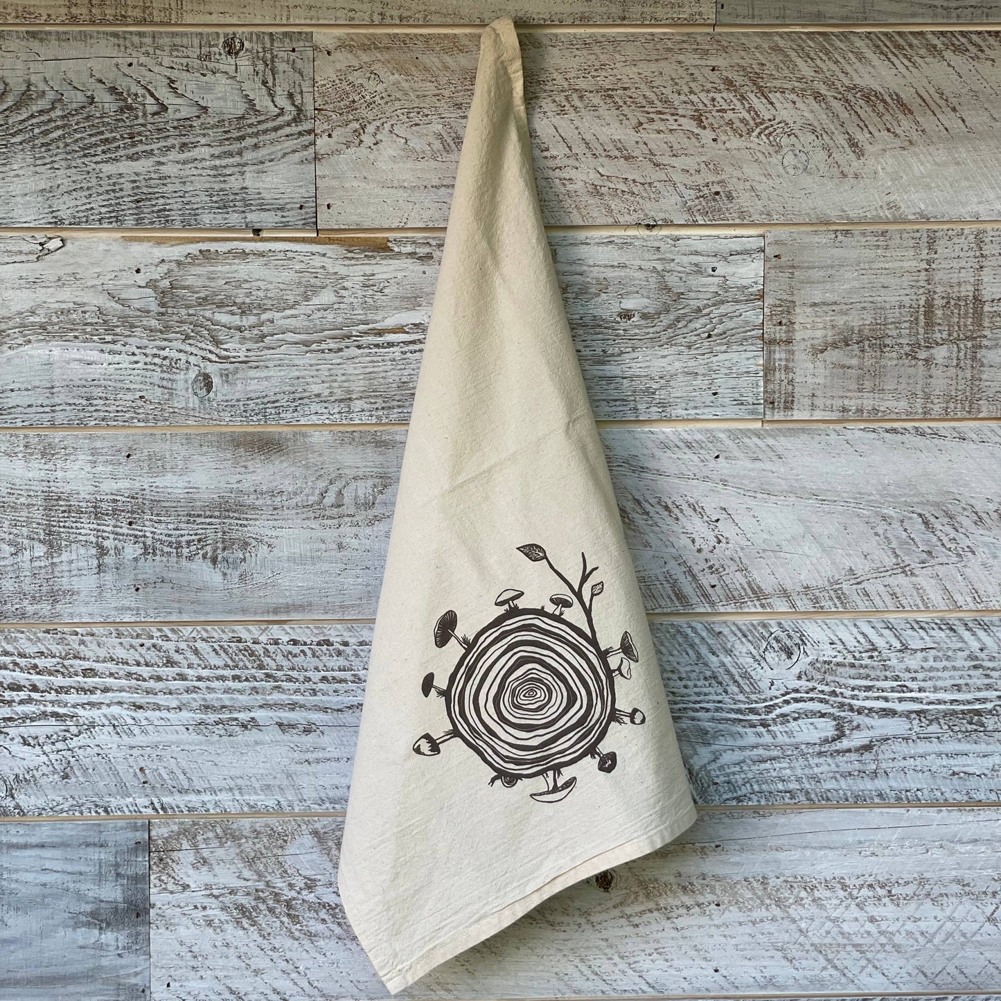 Mushroom Wood Stump Tea Towel