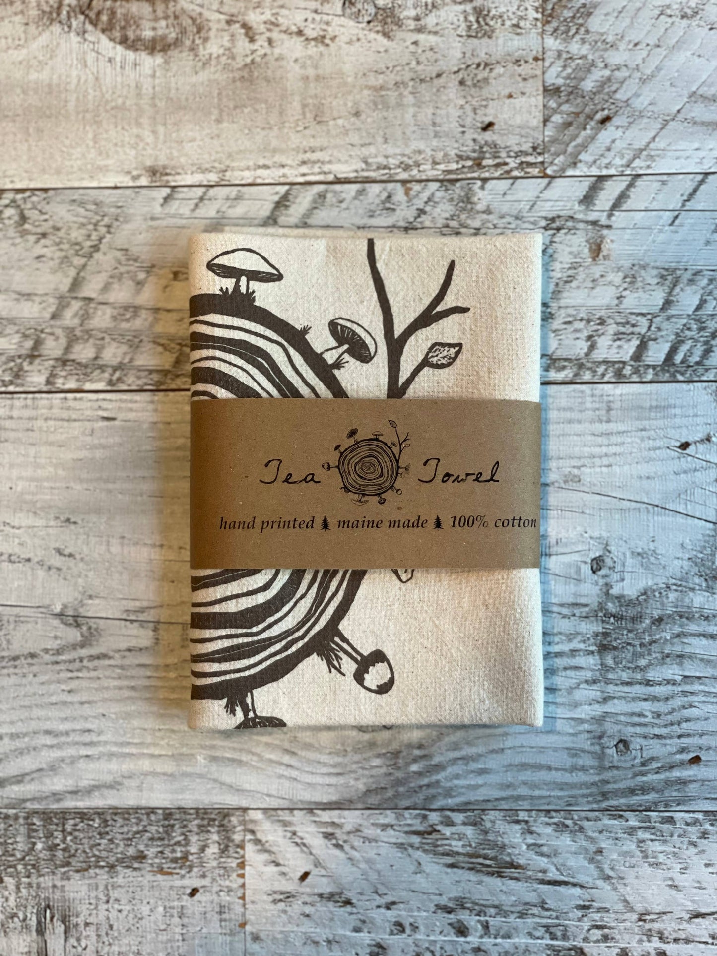 Mushroom Wood Stump Tea Towel