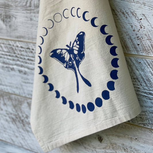 Luna Moth Moon Phase Tea Towel