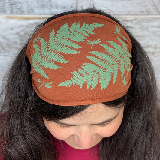 Fern Dragonfly Headband - Rust
