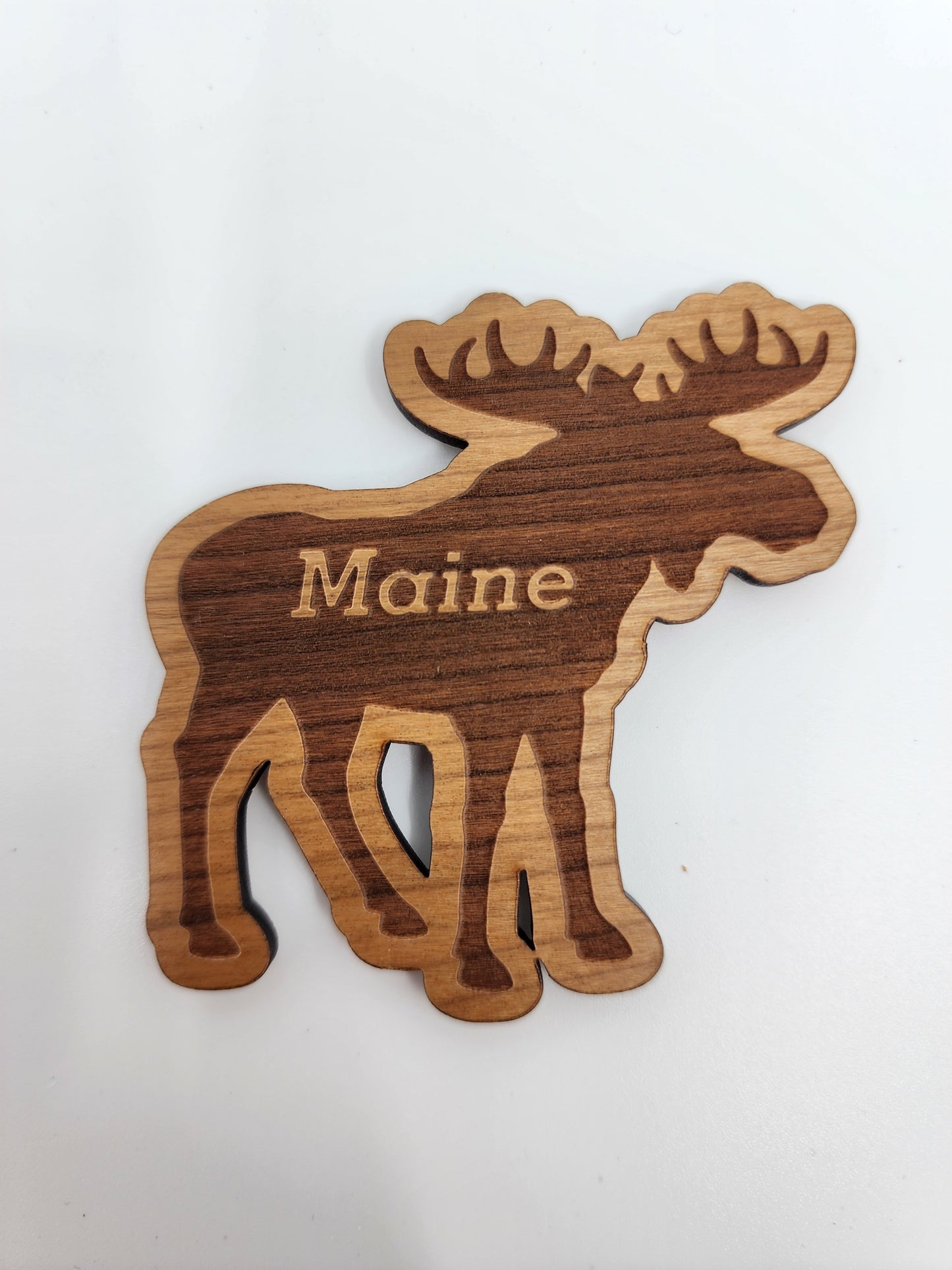 Wood Maine Moose Magnet
