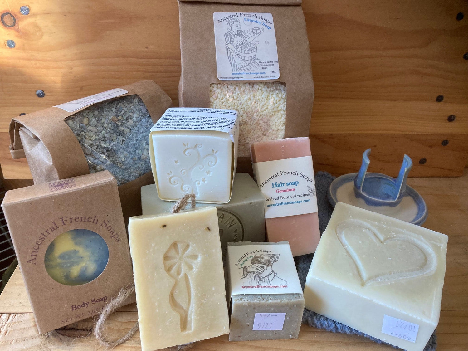 Collection of Ancestral French Soaps body and hair soaps
