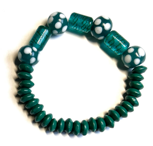2578.     $16.  Teal & white dots Java