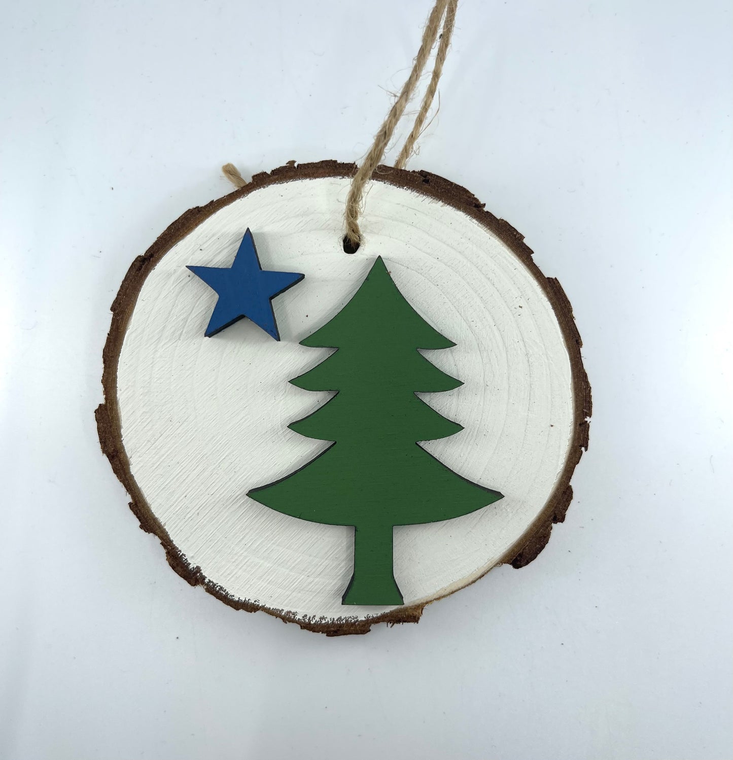 Maine Flag Wood Ornament