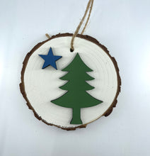Load image into Gallery viewer, Maine Flag Wood Ornament
