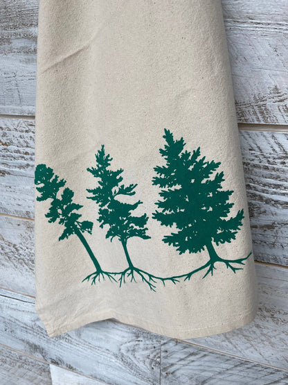 Rooted Three Trees Tea Towel