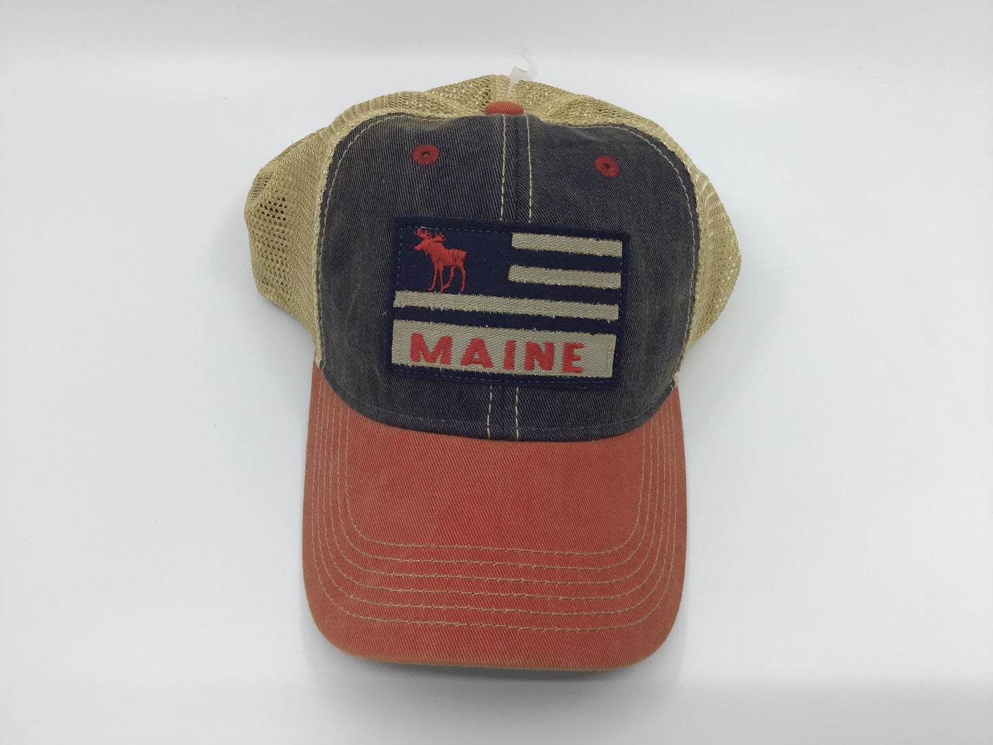 Maine Flag with Moose Hat