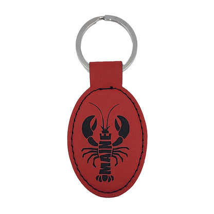 Red Maine Lobster Leather Keychain
