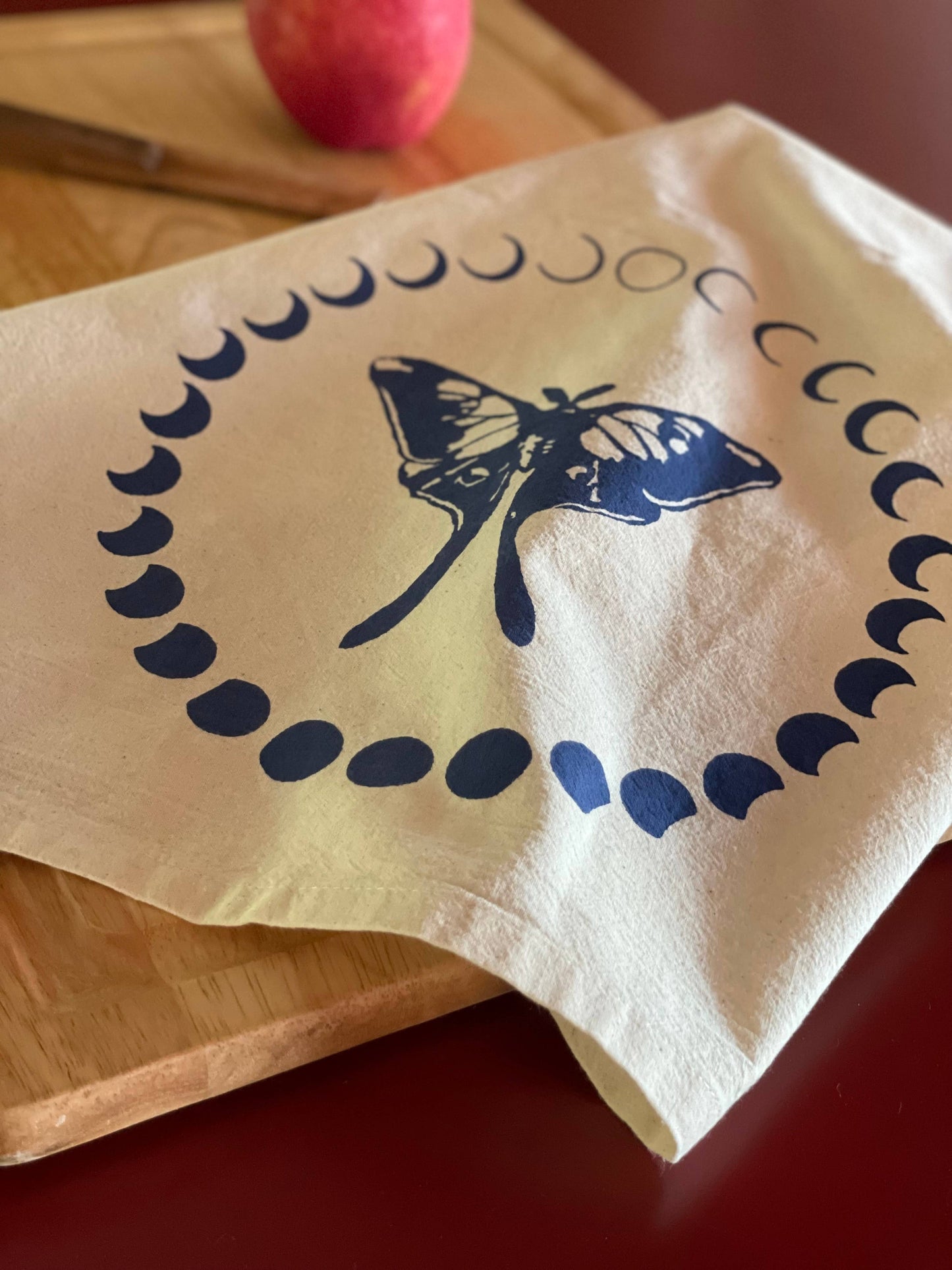 Luna Moth Moon Phase Tea Towel