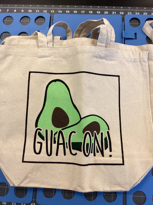 Guac On Screen Printed Canvas Tote by Laconica LLC