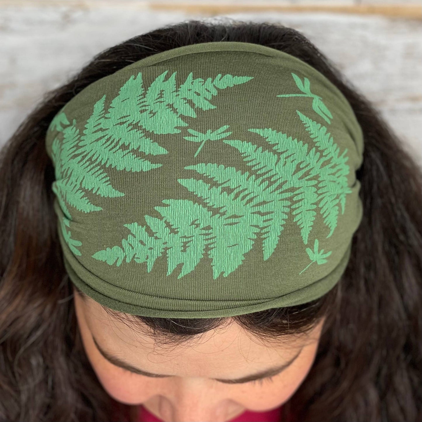 Fern Dragonfly Headband - Green